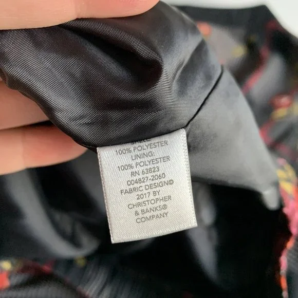 CJ Banks NWT Bomber Jacket Lightweight Floral Plaid Size 1X - Picture 5 of 6